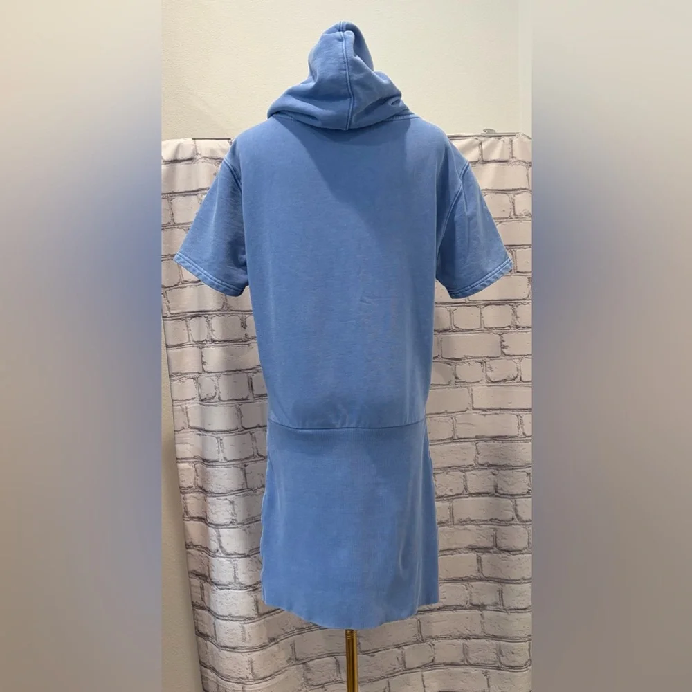 SER.O.YA Size:L Women Rory Blue Hoodie Sweatshirt Dress 100% Cotton - Picture 3 of 14